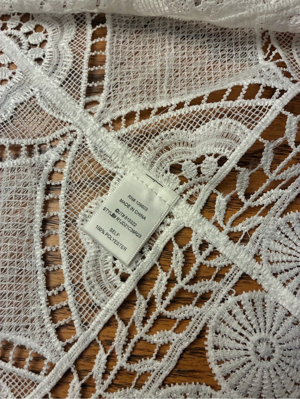 Rabbit Rabbit Rabbit White Crochet Lace Open-Front Blouse - Picture 4 of 7
